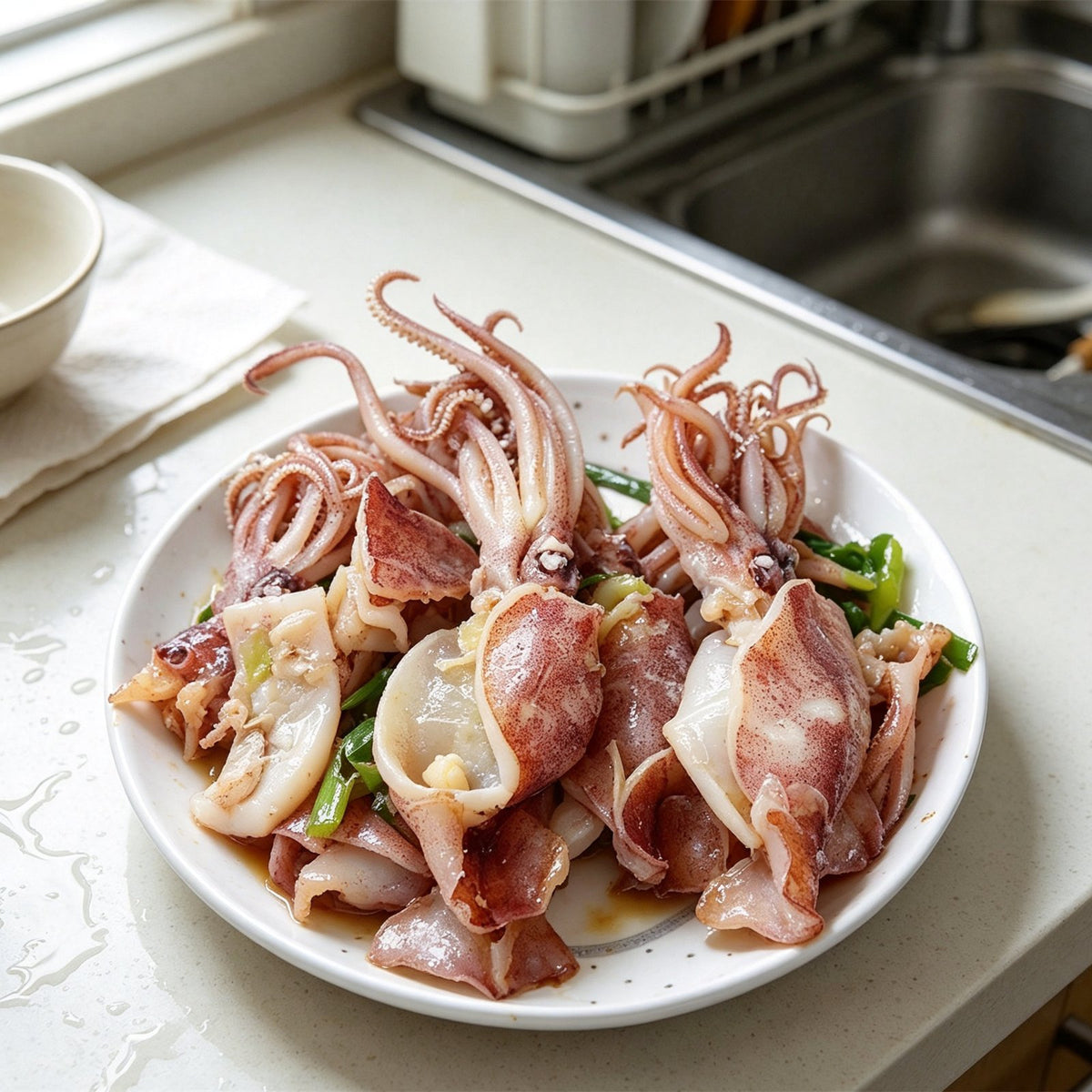 Fresh Plump Whole Raw Squid