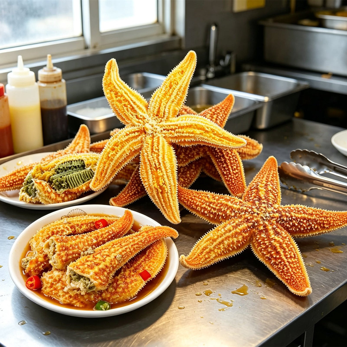 Fresh Whole Golden Five-Arm Starfish